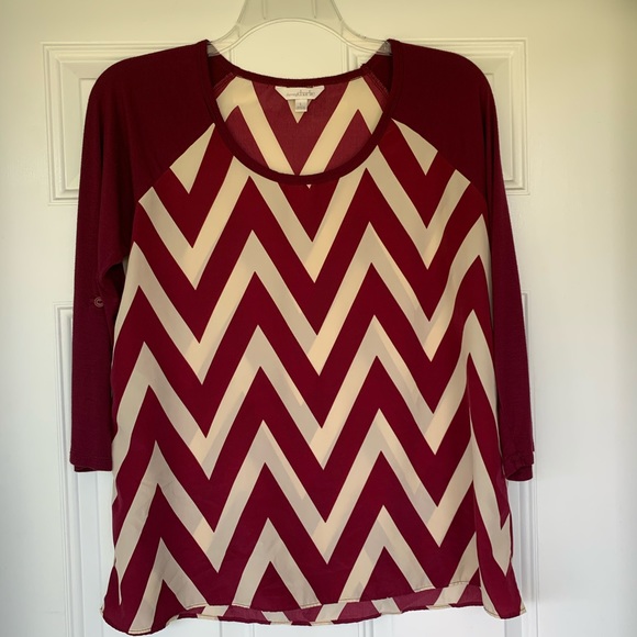 Charming Charlie Tops - Charming Charlie Chevron Roll-Tab Top-size Large